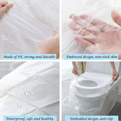 BIODEGRADABLE DISPOSABLE PLASTIC TOILET SEAT COVER (20 PCS)