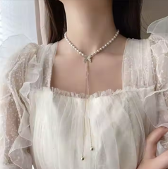 Butterfly Pearls Rhinestone Necklace